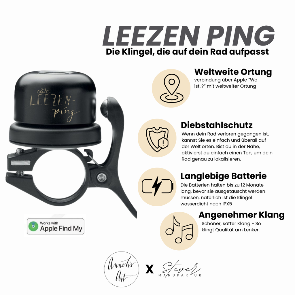 Leezen Ping - Die Fahrradklingel, die auf dein Rad aufpasst