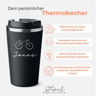 Doppelwandiger Thermobecher - personalisierbar, 350ml